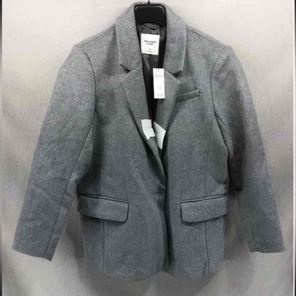Wool-Blend Gray Men’s Blazer Jacket